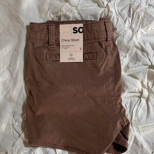 Kohl's Women's High Waist Chino Shorts - Brown
